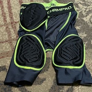 Youth Small 5 Padded Girdle Champ Pro black and neon green